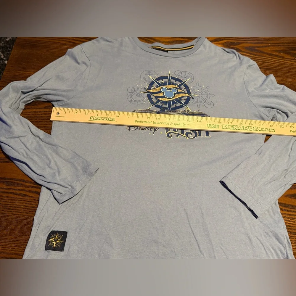 Disney Cruise Line Wish‎ Inaugural Sailing Long Sleeve Tee Blue Adult Medium - Picture 7 of 12